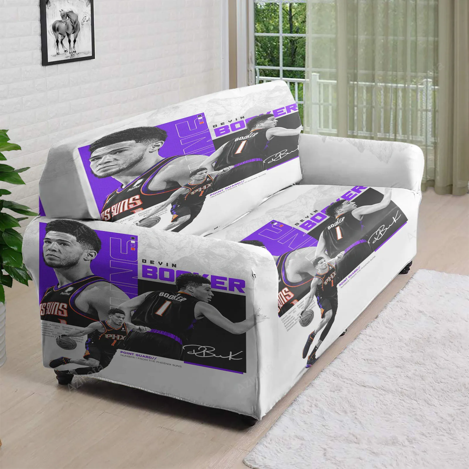 Phoenix Suns Devin Booker 1 3D Sofa Cover