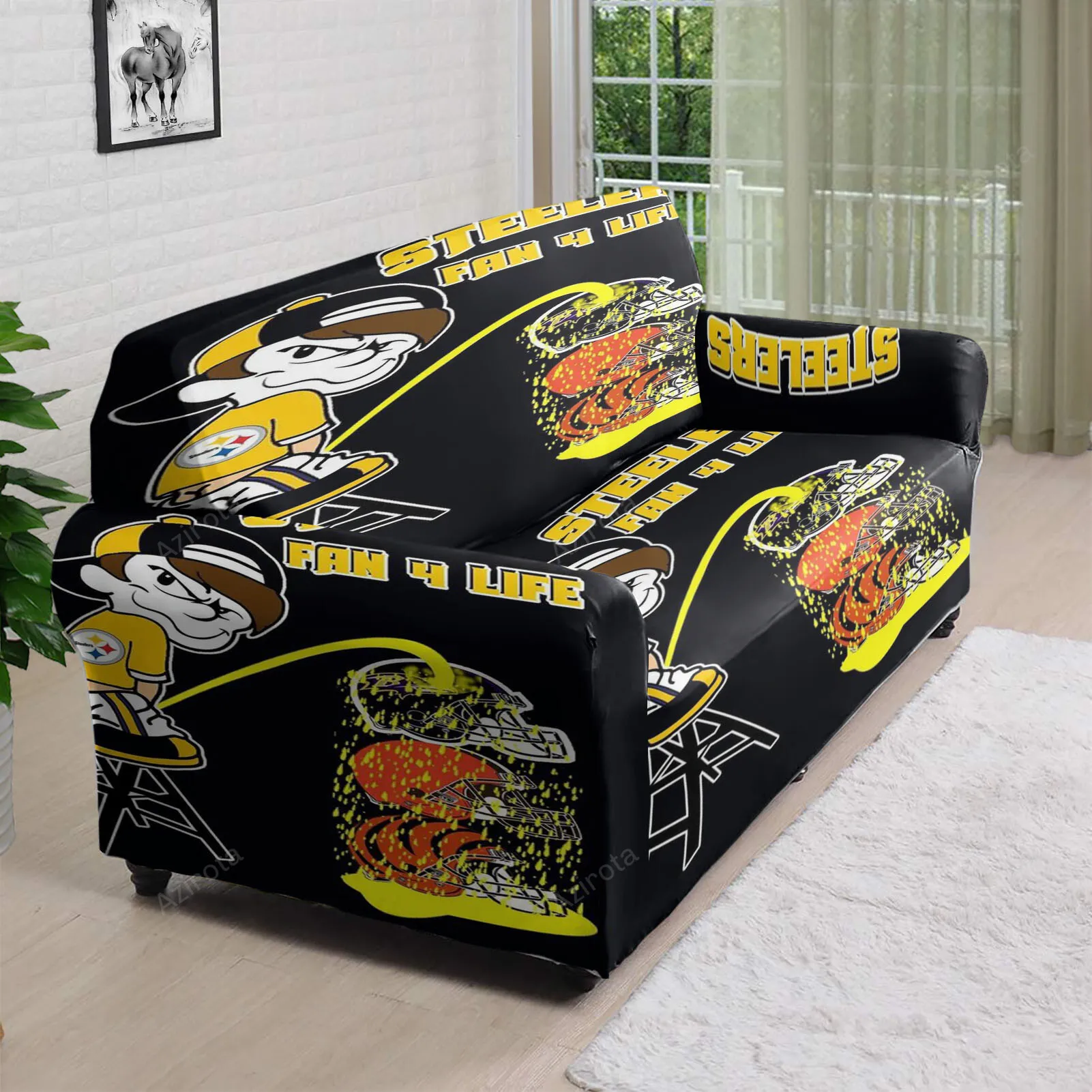 Pittsburgh Steelers Boy Pee Funny Fan 4 Life 3D Sofa Cover
