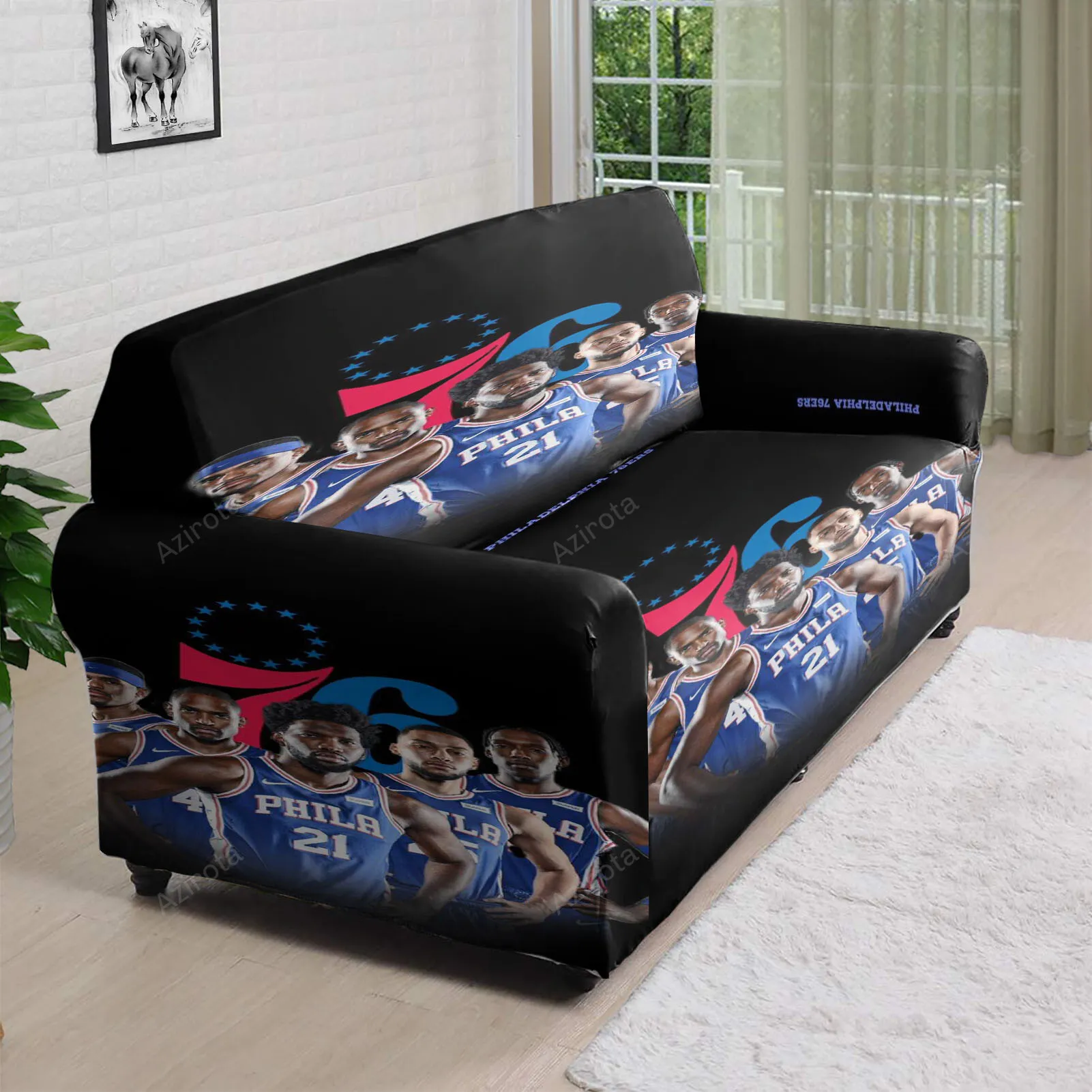 Philadelphia 76ers Players Playing 3D Sofa Cover