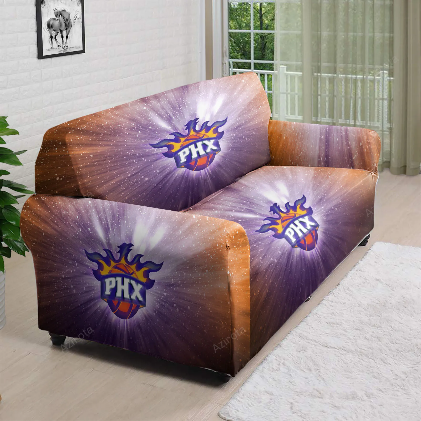 Phoenix Suns Emblem v9 3D Sofa Cover
