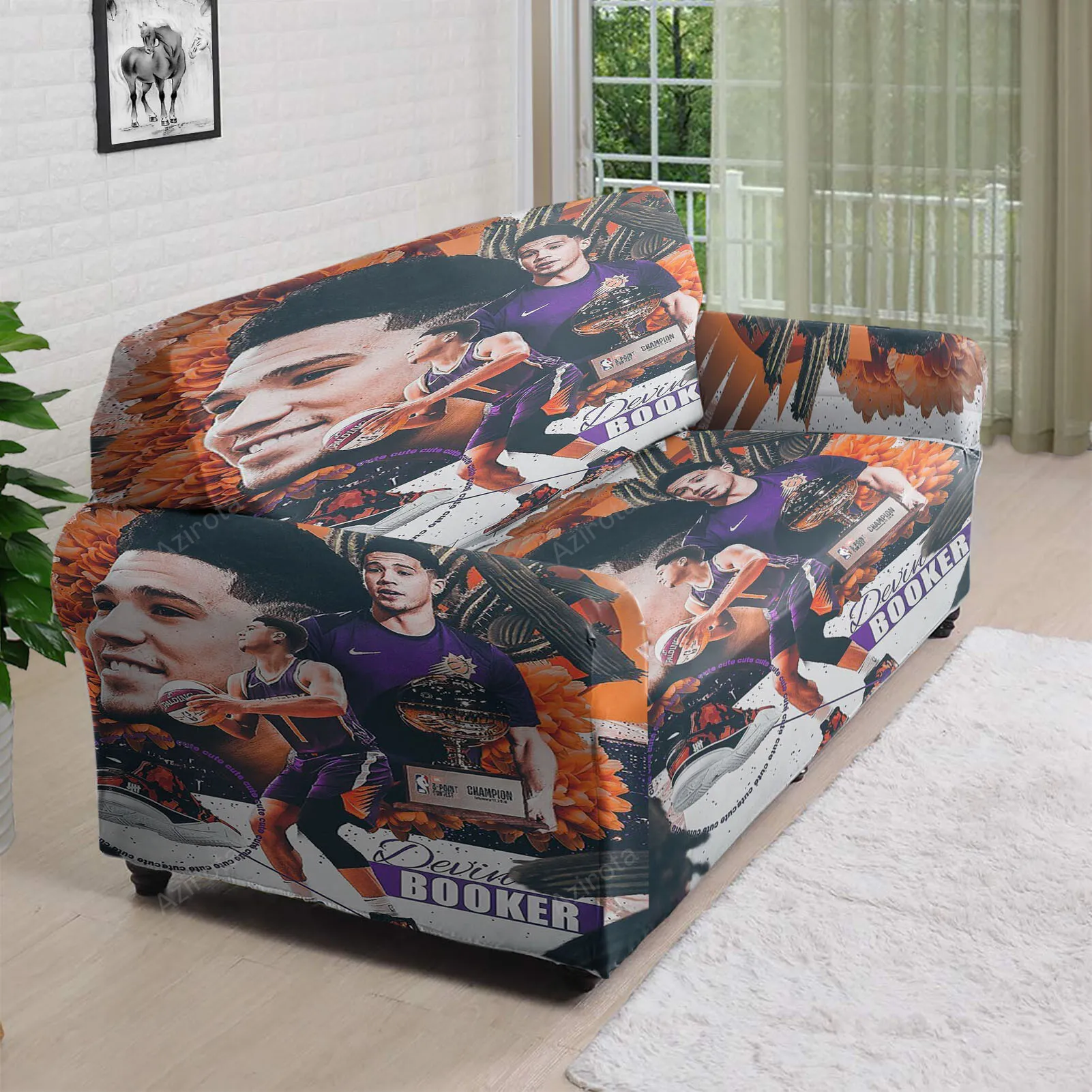 Phoenix Suns Devin Booker 1 v1 3D Sofa Cover