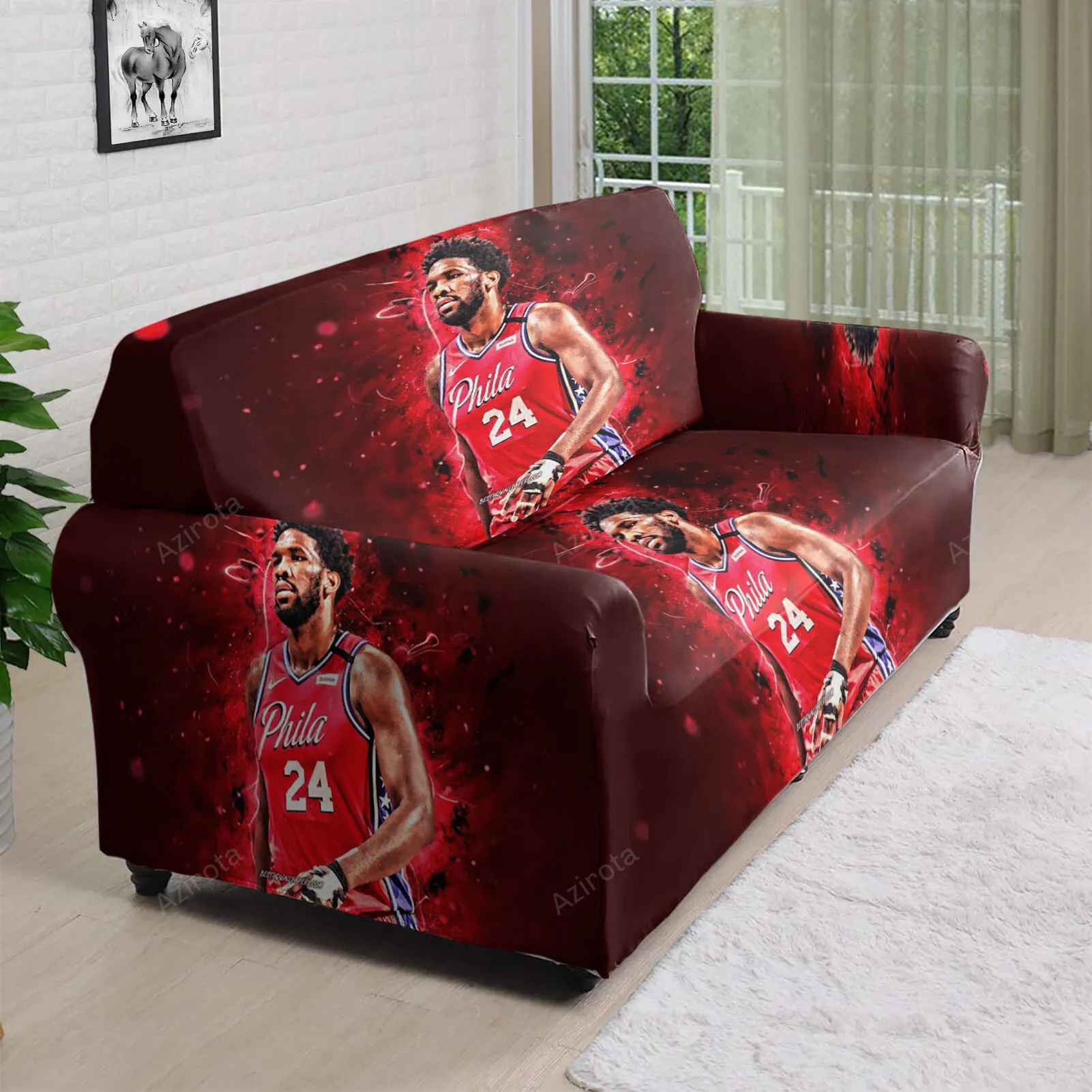 Philadelphia 76ers Joel Embiid 3D Sofa Cover