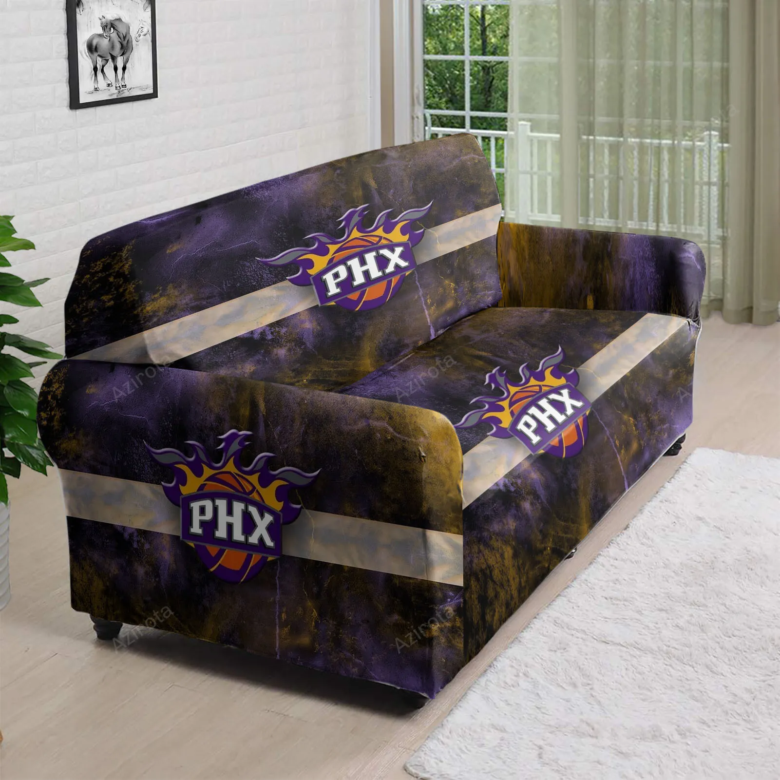 Phoenix Suns Emblem v6 3D Sofa Cover