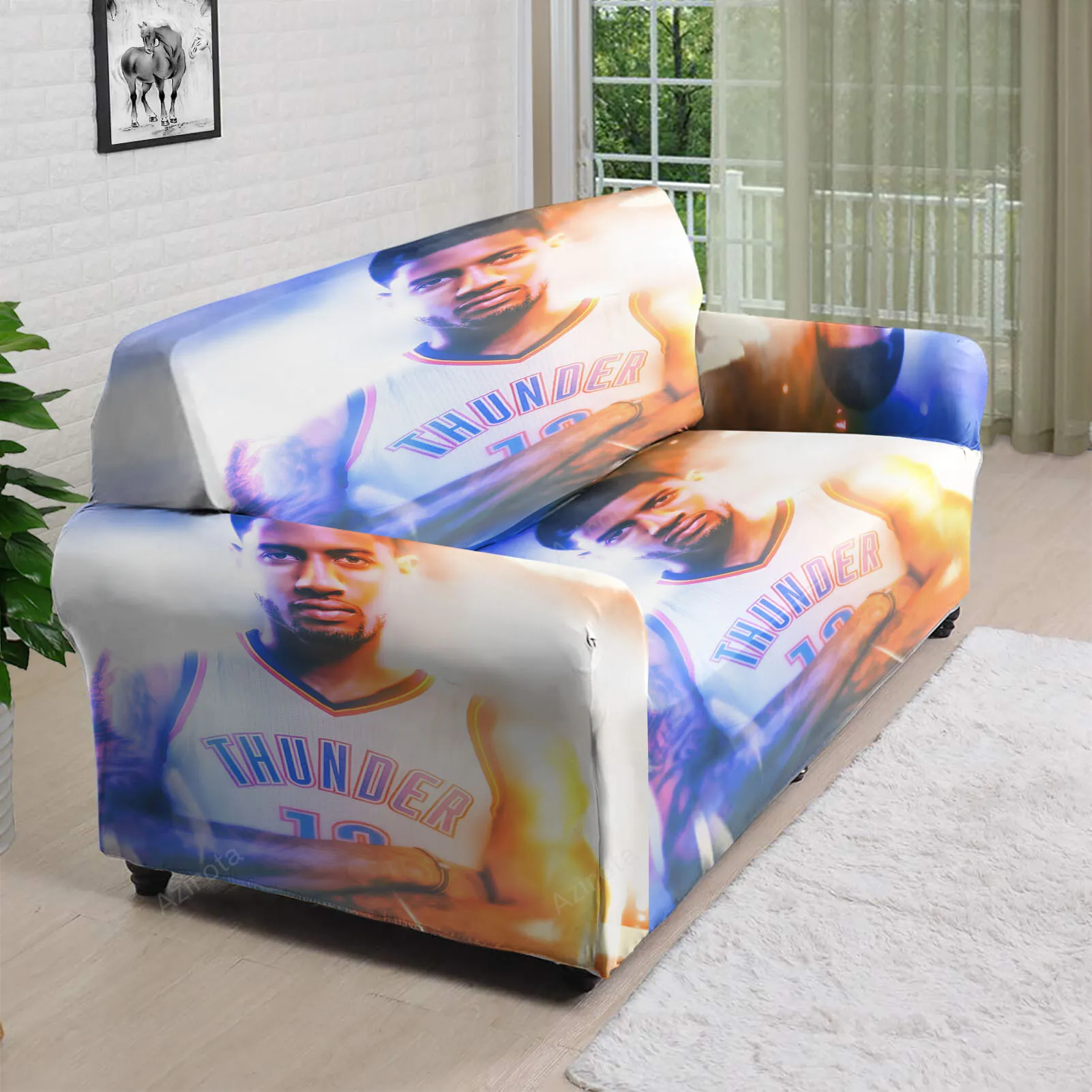 Oklahoma City Thunder 13 Paul George p2 3D Sofa Cover