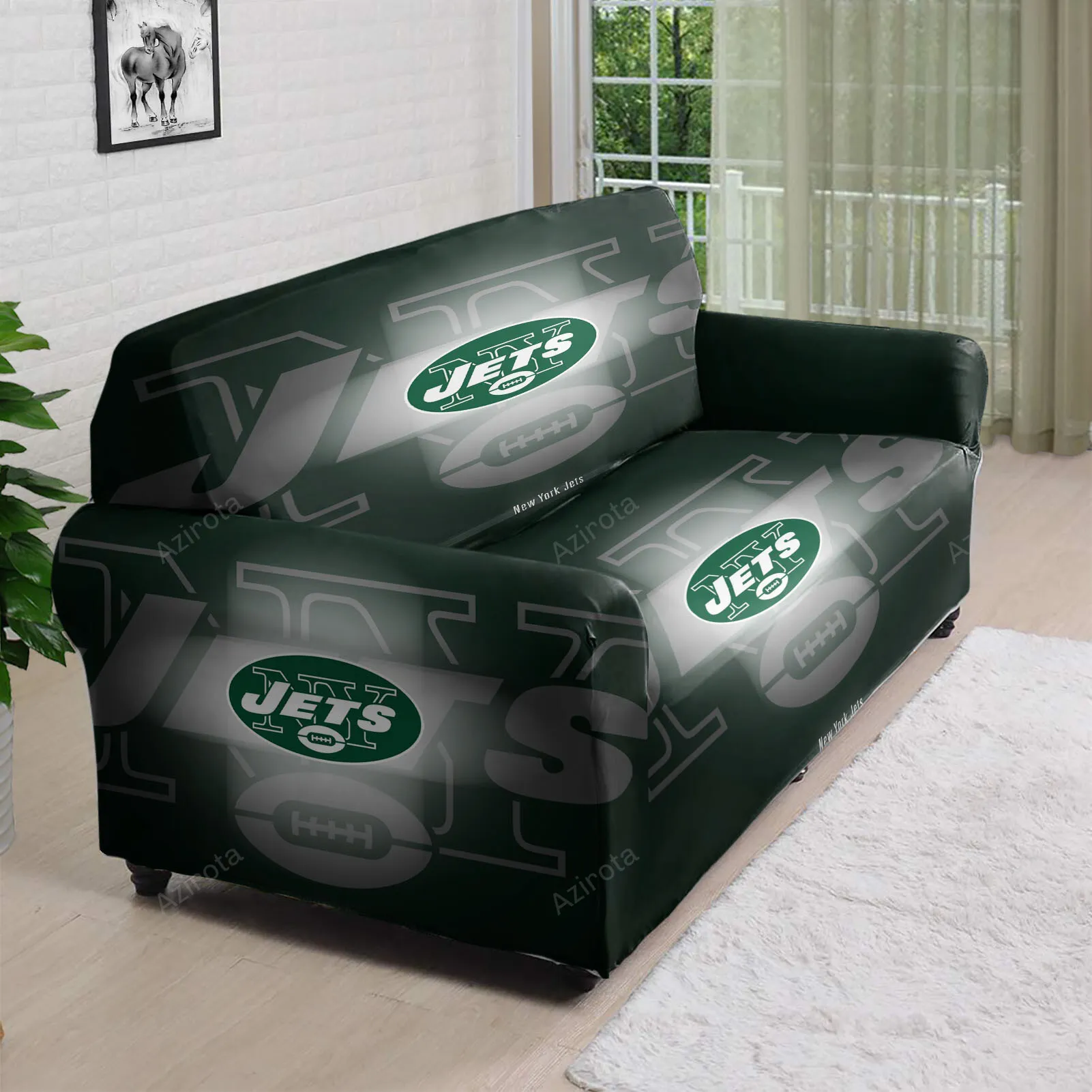 New York Jets Emblem v4 3D Sofa Cover