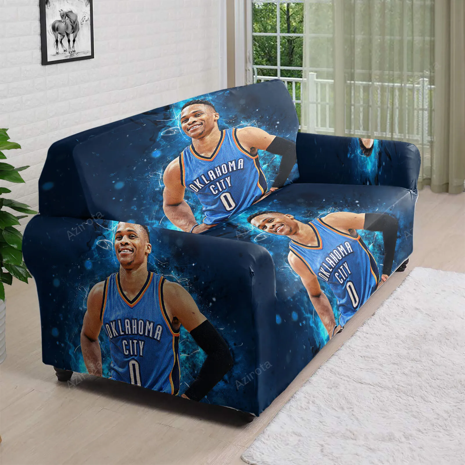 Oklahoma City Thunder No0 Russell Westbrook 3D Sofa Cover