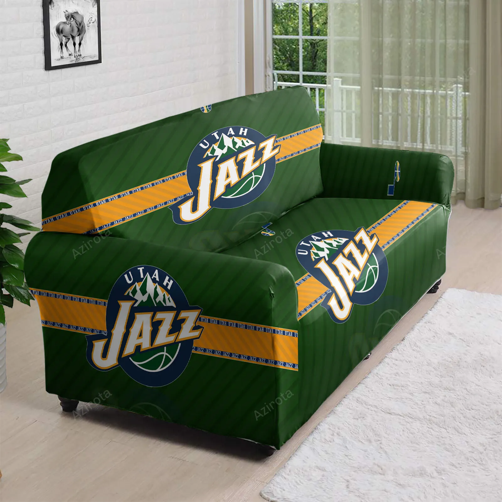 Utah Jazz Emblem v8 3D Sofa Cover