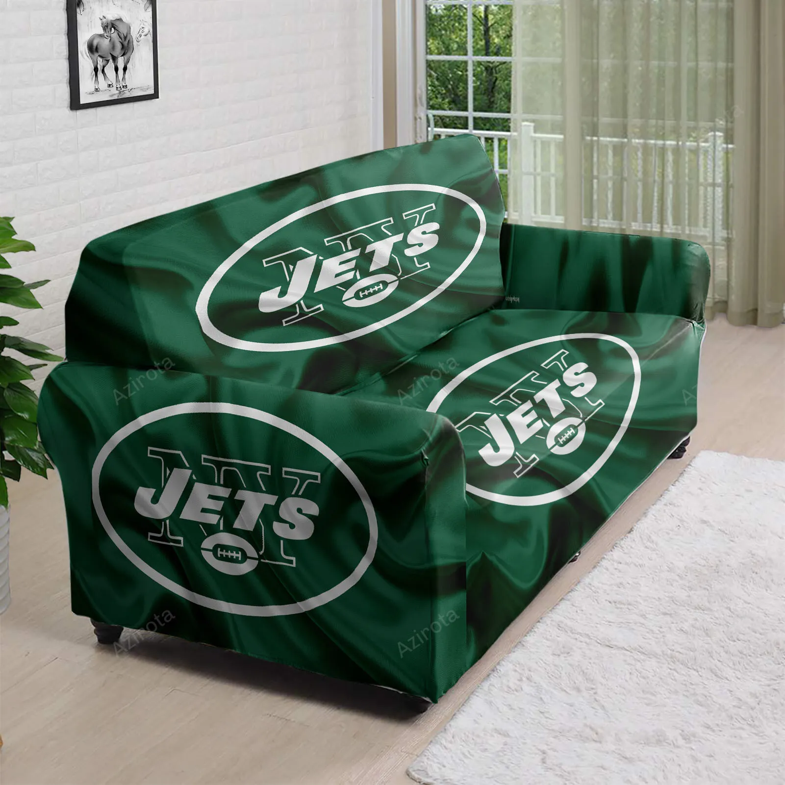 New York Jets Emblem v21 3D Sofa Cover