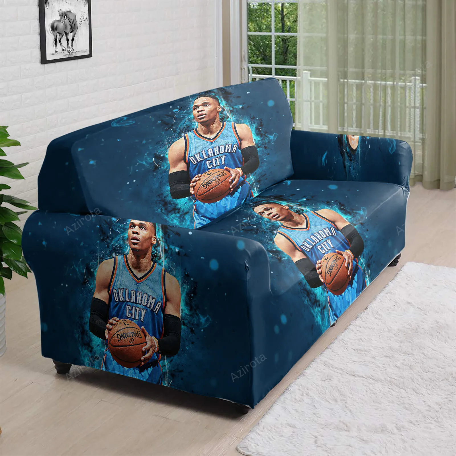 Oklahoma City Thunder No0 Russell Westbrook N8 3D Sofa Cover