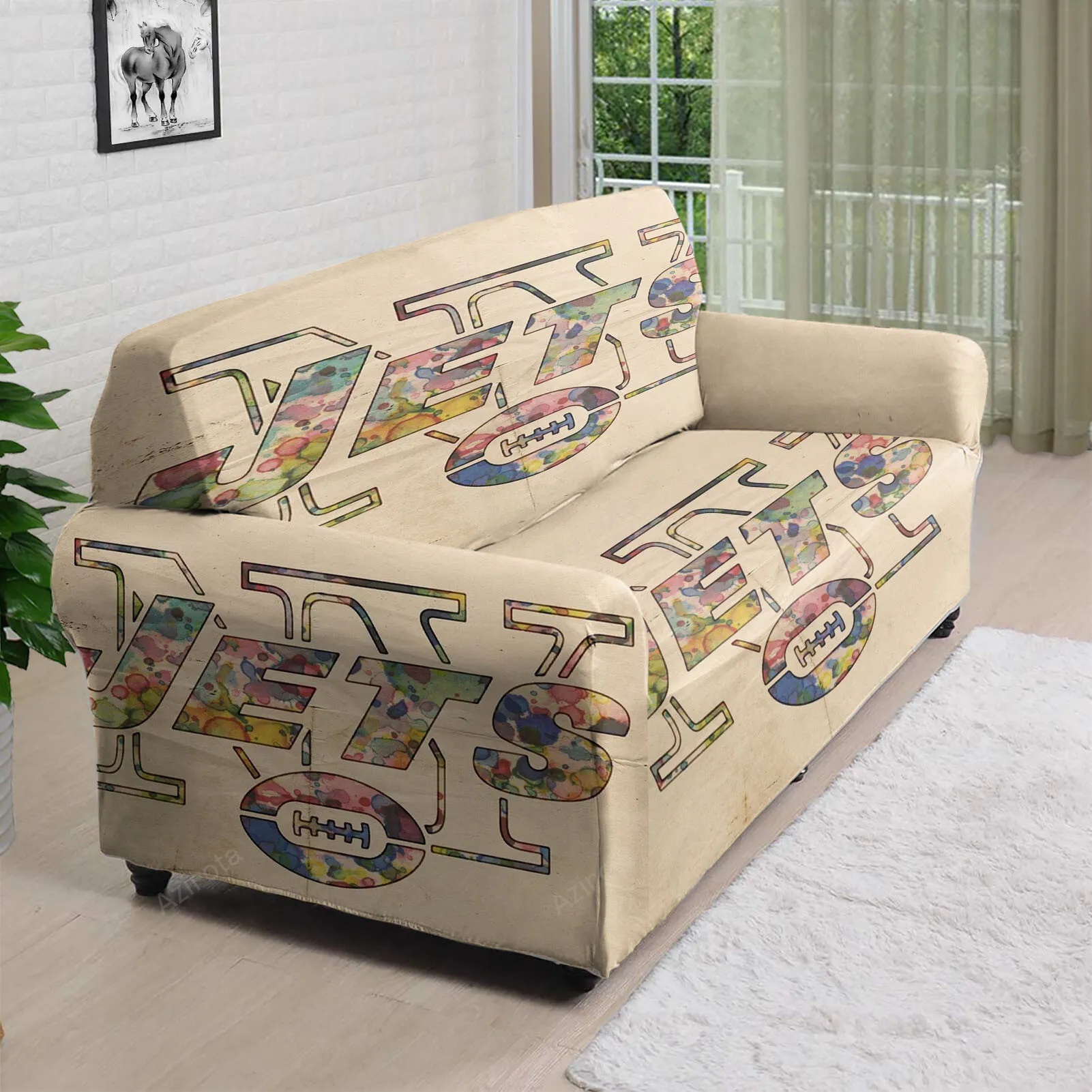 New York Jets Emblem Colorful v30 3D Sofa Cover