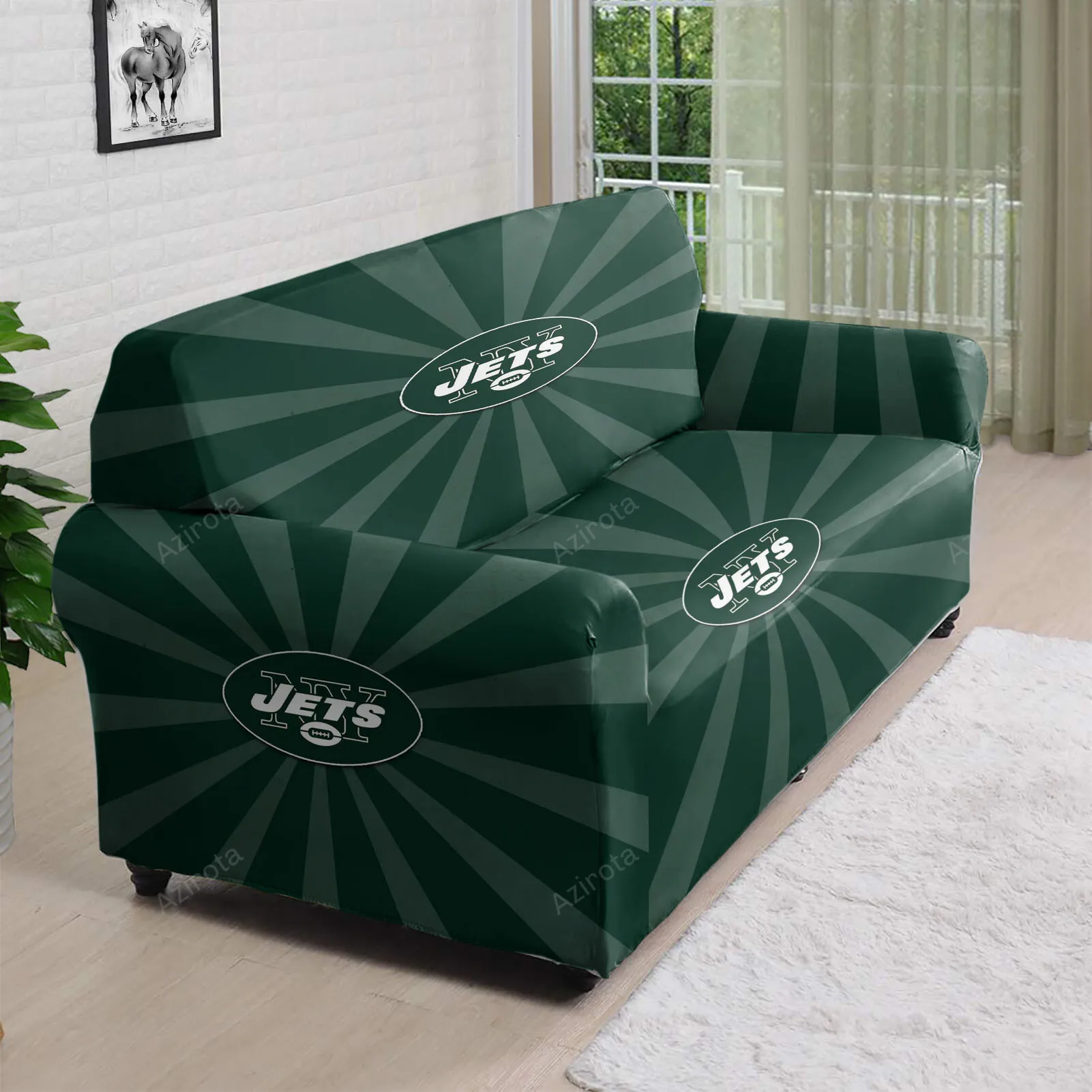 New York Jets Emblem v16 3D Sofa Cover