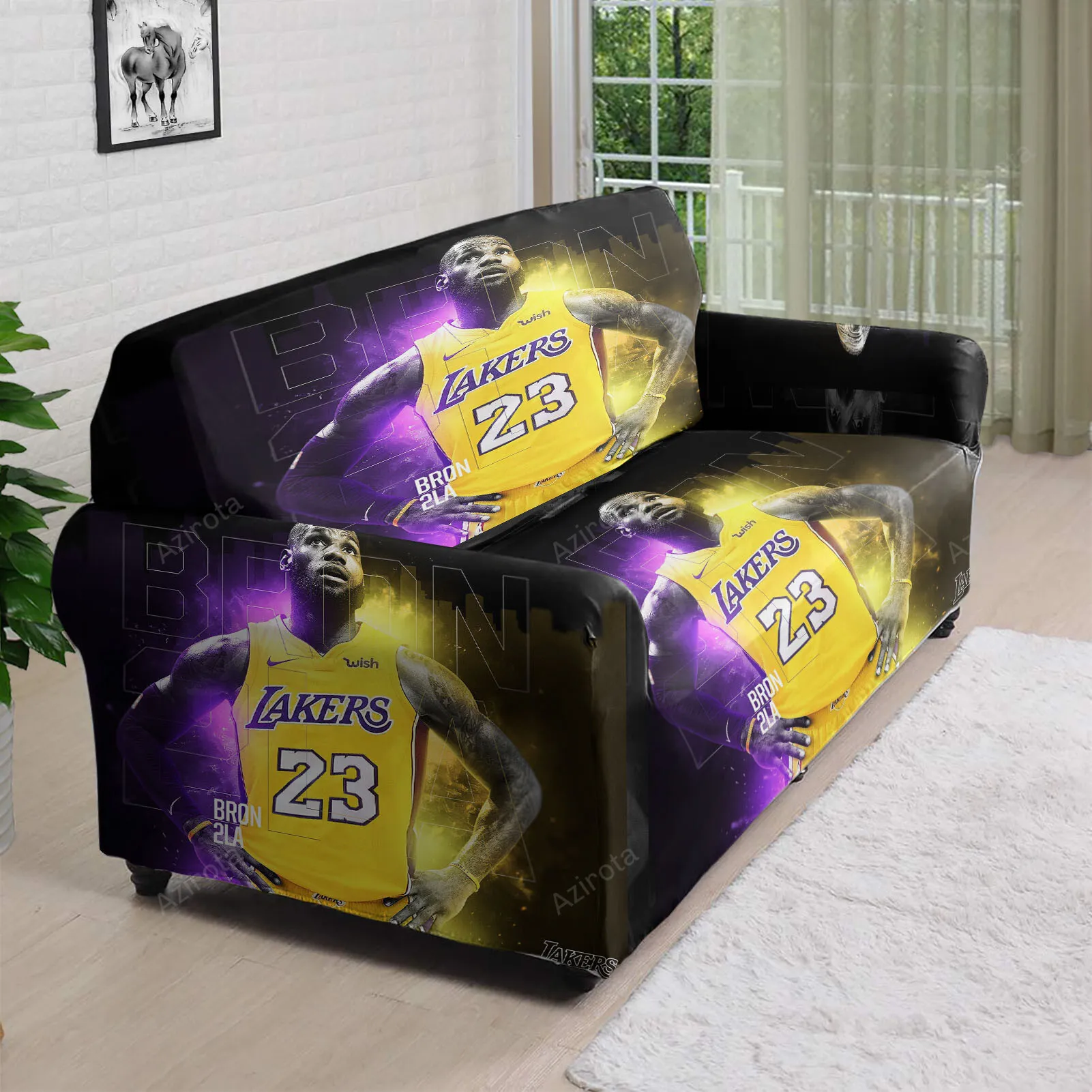 Los Angeles Lakers 23 Lebron James v41 3D Sofa Cover