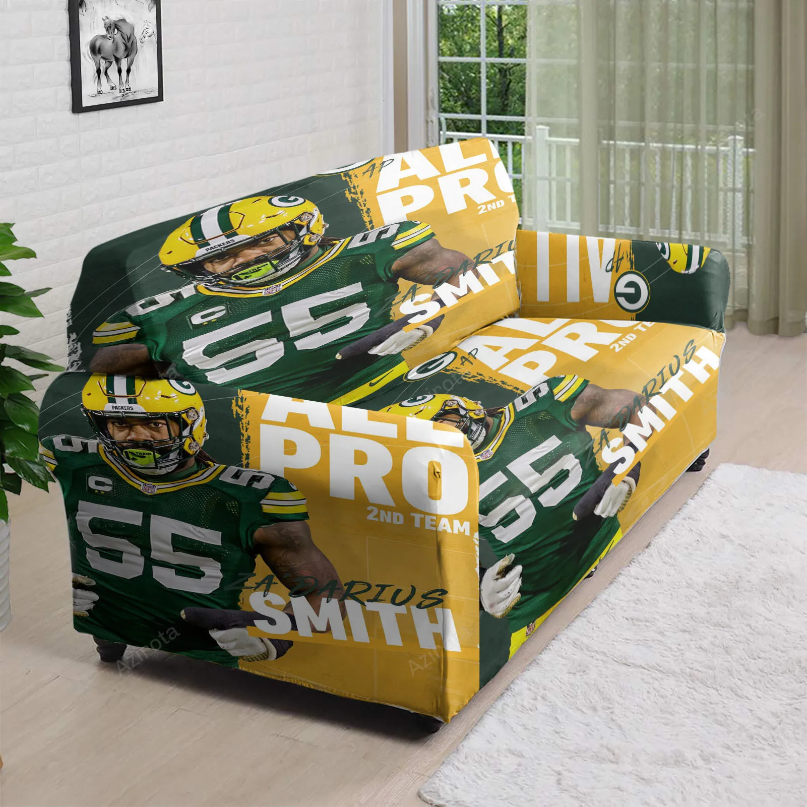 Green Bay Packers Za Darius Smith no55 3D Sofa Cover