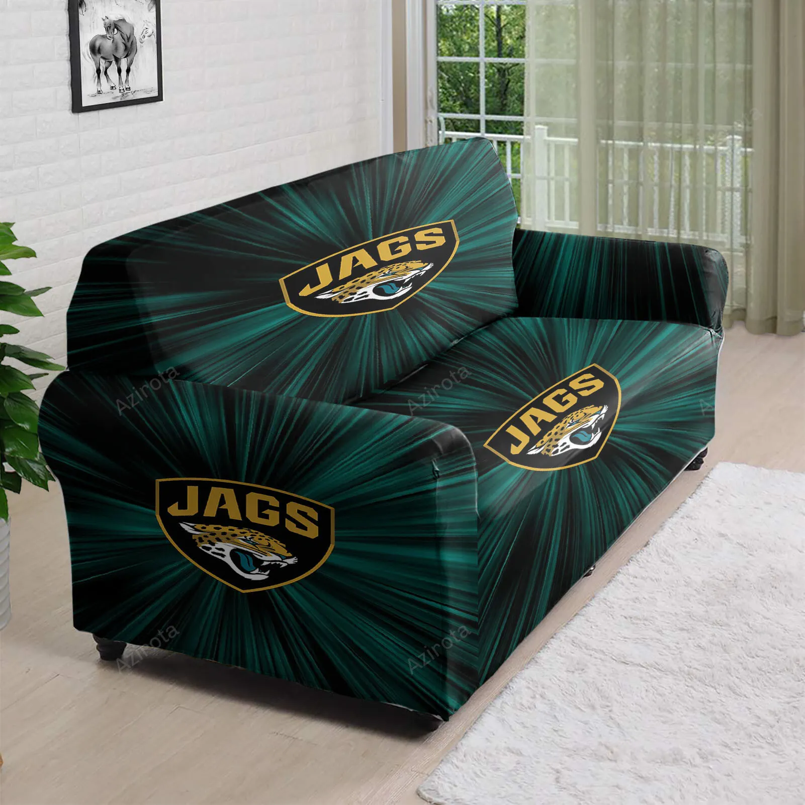 Jacksonville Jaguars Emblem v1 3D Sofa Cover