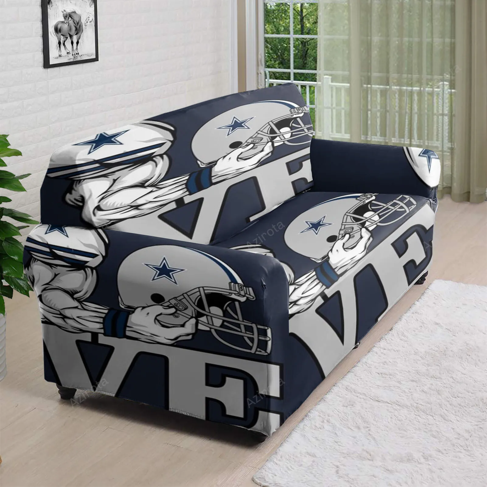 Dallas Cowboys Love Arm Helmet 3D Sofa Cover