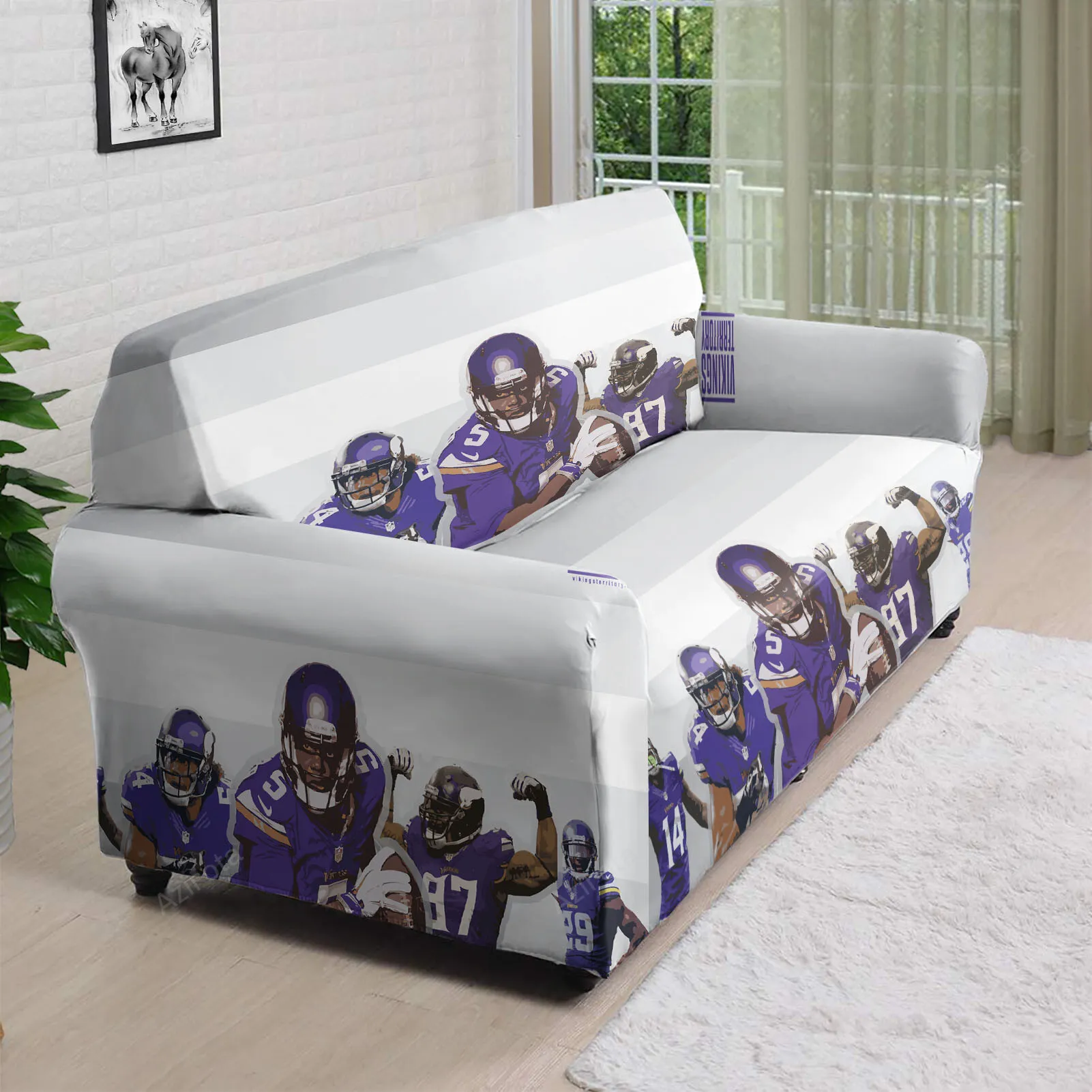 Minnesota Vikings Team v10 3D Sofa Cover
