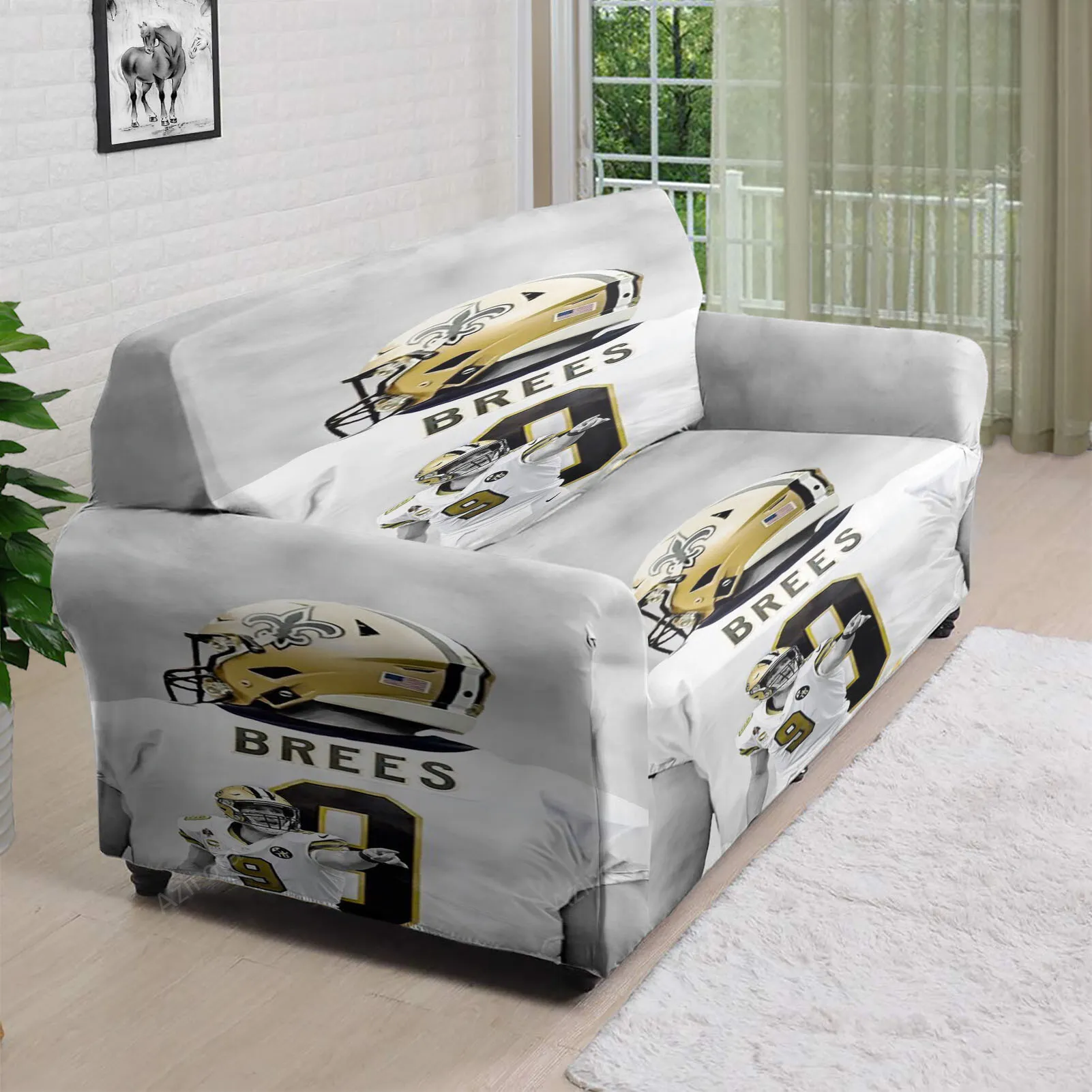 New Orleans Saints Drew Brees1 3D Sofa Cover