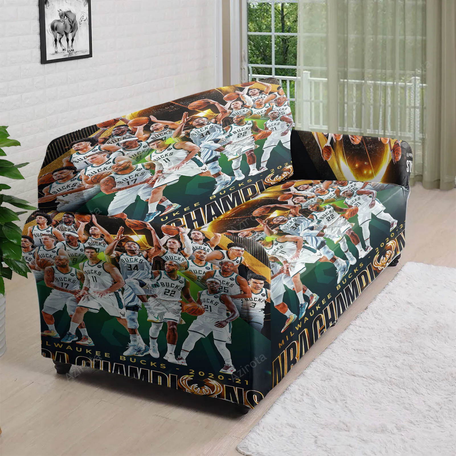 Milwaukee Bucks Players v12 3D Sofa Cover