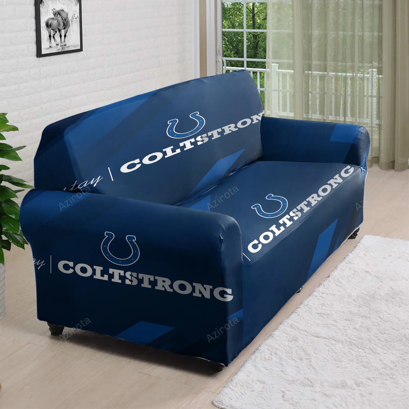 Indianapolis Colts Stay ColtStrong 3D Sofa Cover