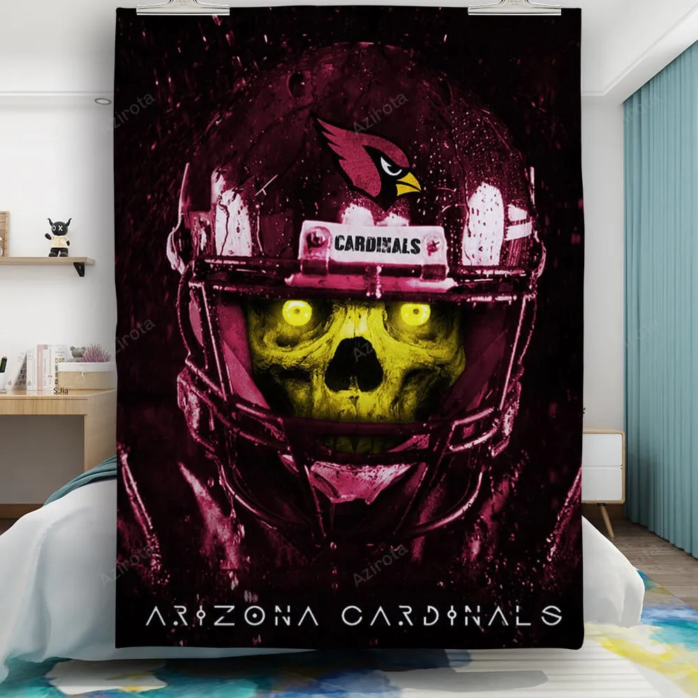 Arizona Cardinals Skull v1 Gift For Fan 3D Full Printing Quilt