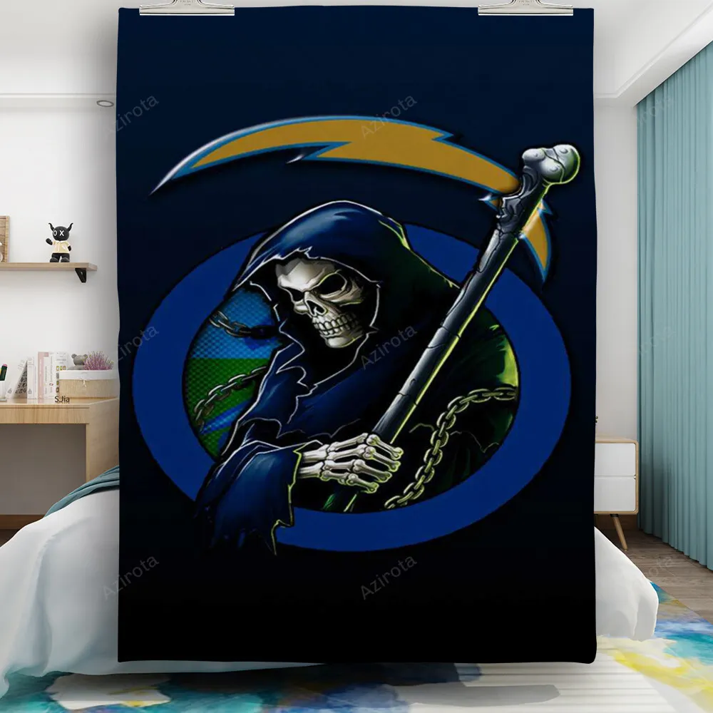 Los Angeles Chargers Skull v22 Gift For Fan 3D Full Printing Quilt