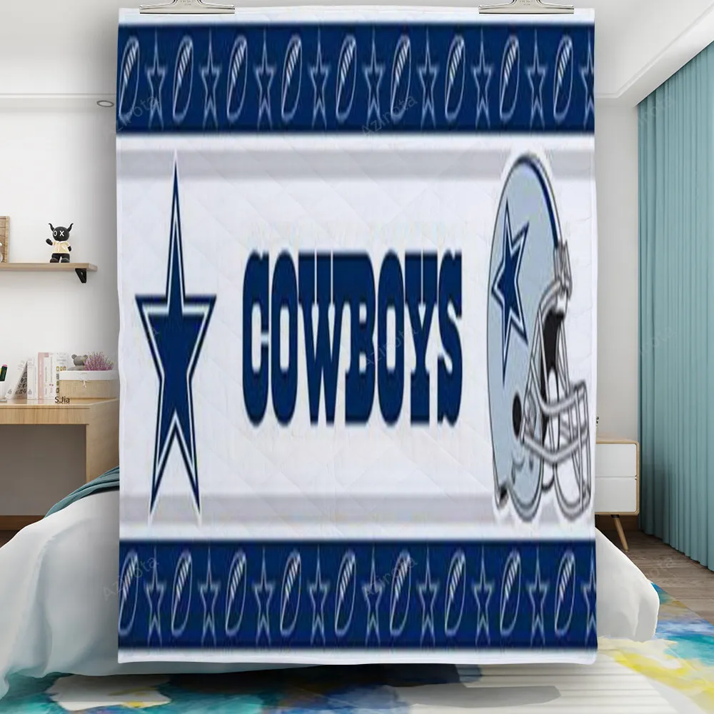 Dallas Cowboys Helmet Star Navy2 Gift For Fan 3D Full Printing Quilt