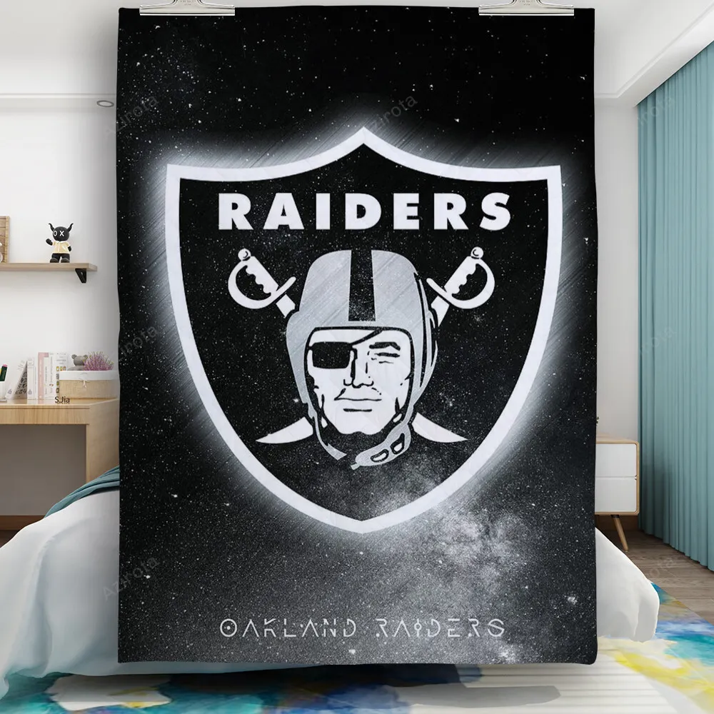 Las Vegas Raiders Galaxy Logo Art Gift For Fan 3D Full Printing Quilt