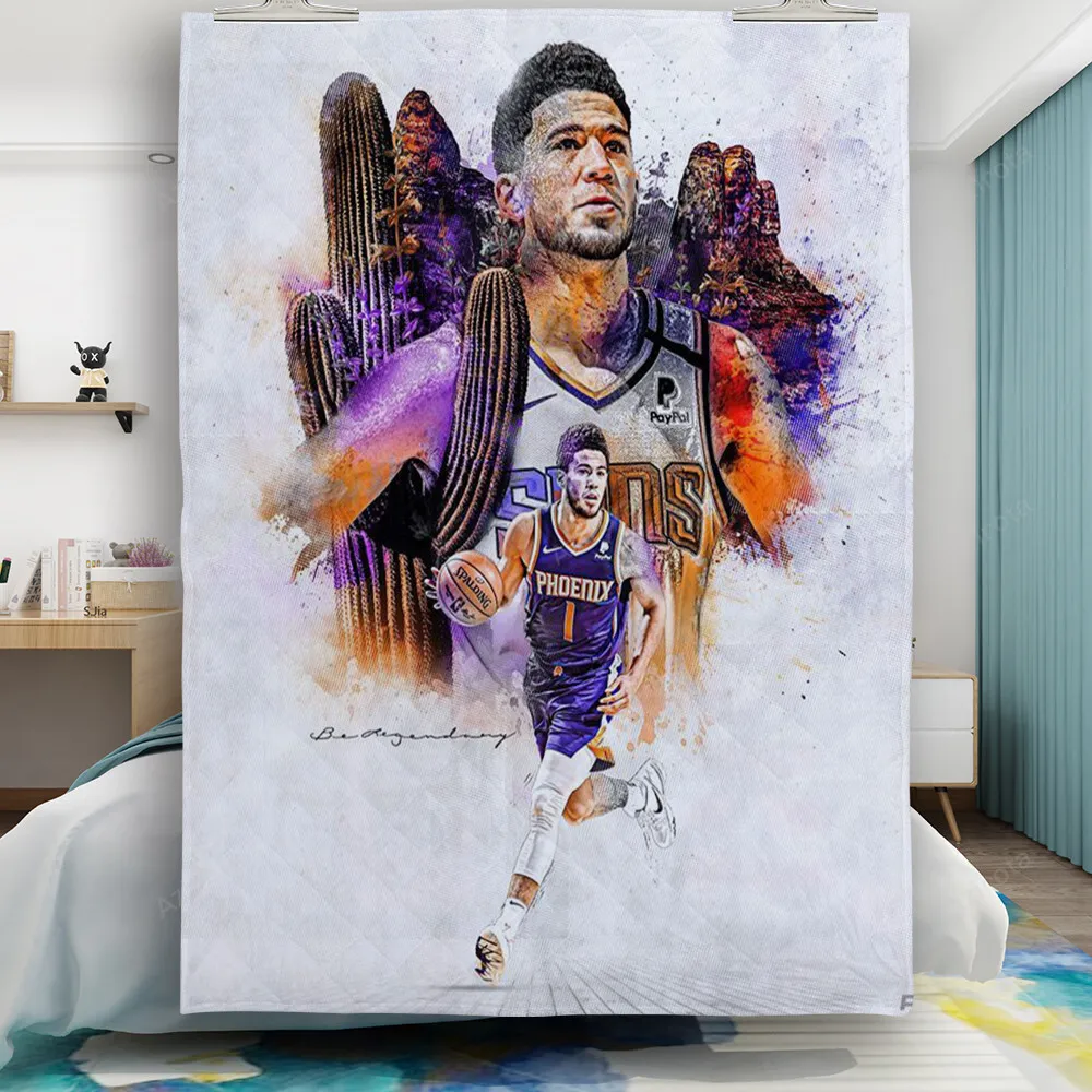 Phoenix Suns Devin Booker 1 v8 Gift For Fan 3D Full Printing Quilt