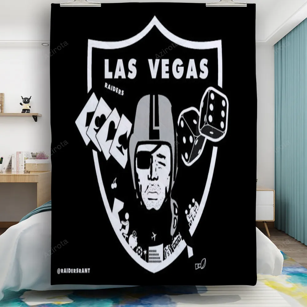 Las Vegas Raiders Logo Play Cards Gift For Fan 3D Full Printing Quilt