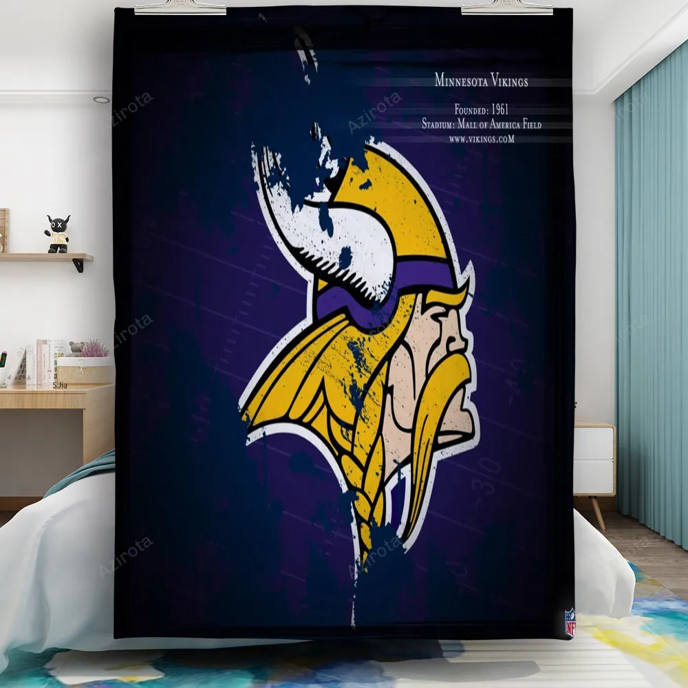 Minnesota Vikings Emblem Stadium Gift For Fan 3D Full Printing Quilt