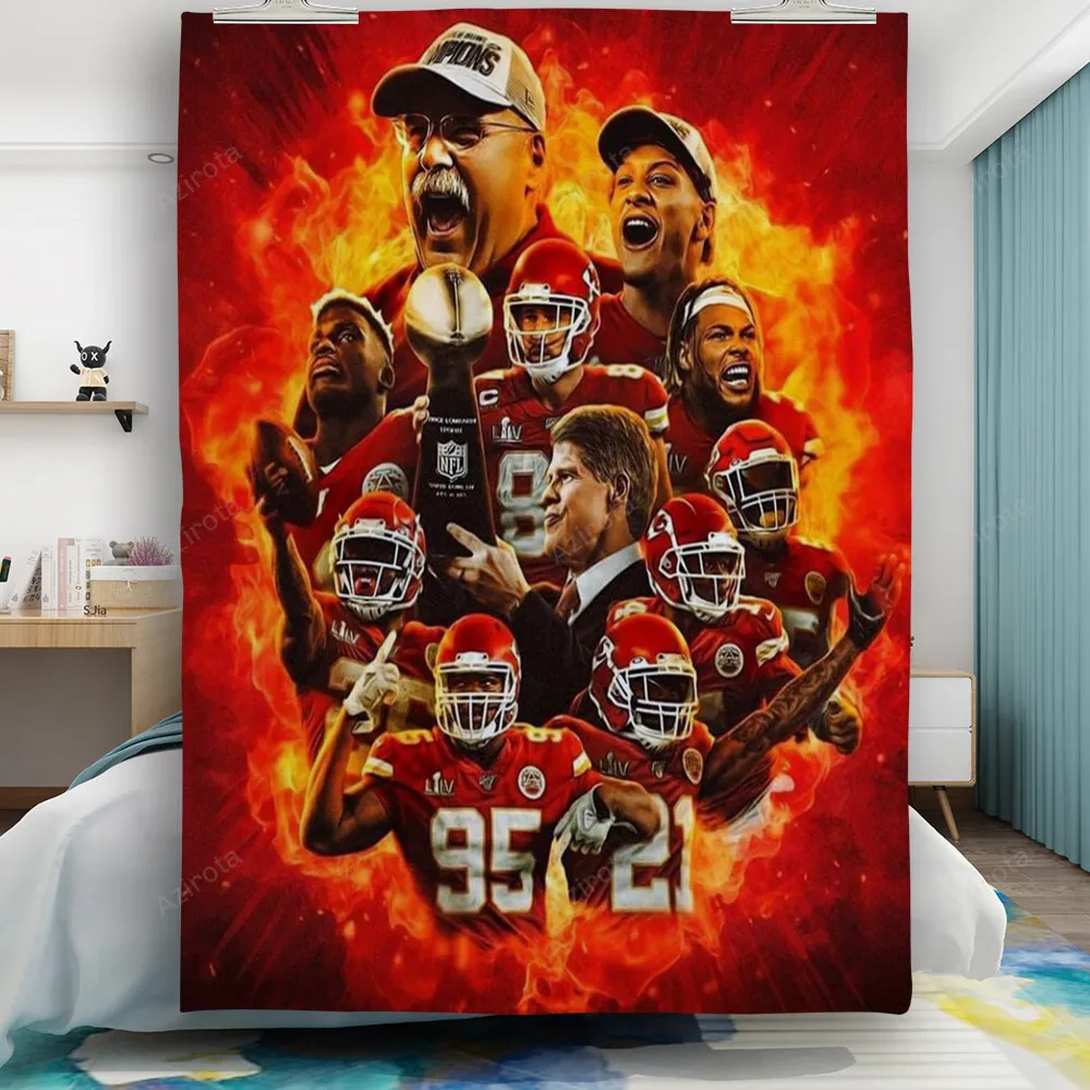Kansas City Chiefs Fire Team Gift For Fan 3D Full Printing Quilt