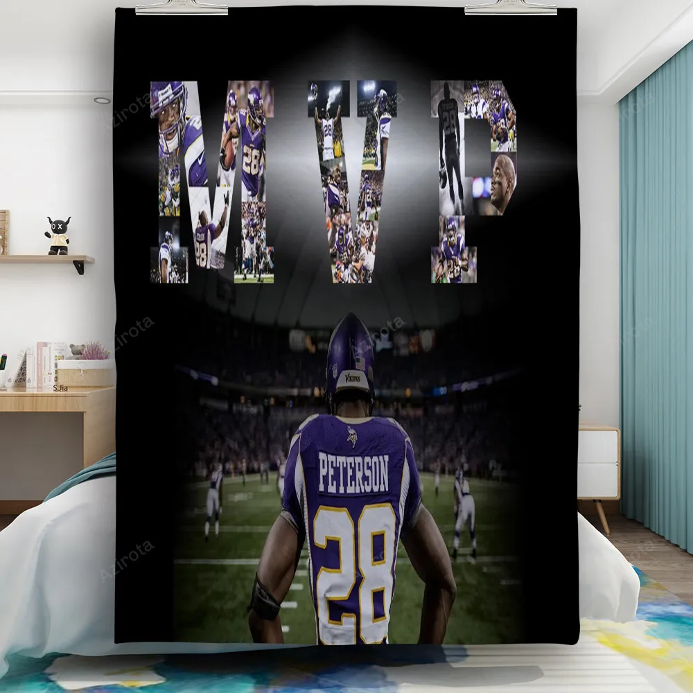 Minnesota Vikings Adrian Peterson 28 v5 Gift For Fan 3D Full Printing Quilt
