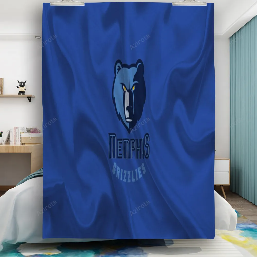 Memphis Grizzlies Emblem Texture Silk Gift For Fan 3D Full Printing Quilt