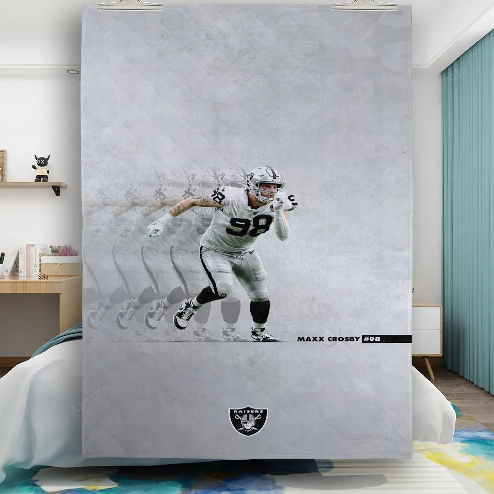 Las Vegas Raiders Maxx Crosby 98 Gift For Fan 3D Full Printing Quilt