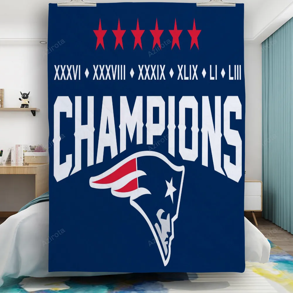 New England Patriots Stars Champions Gift For Fan 3D Full Printing Quilt
