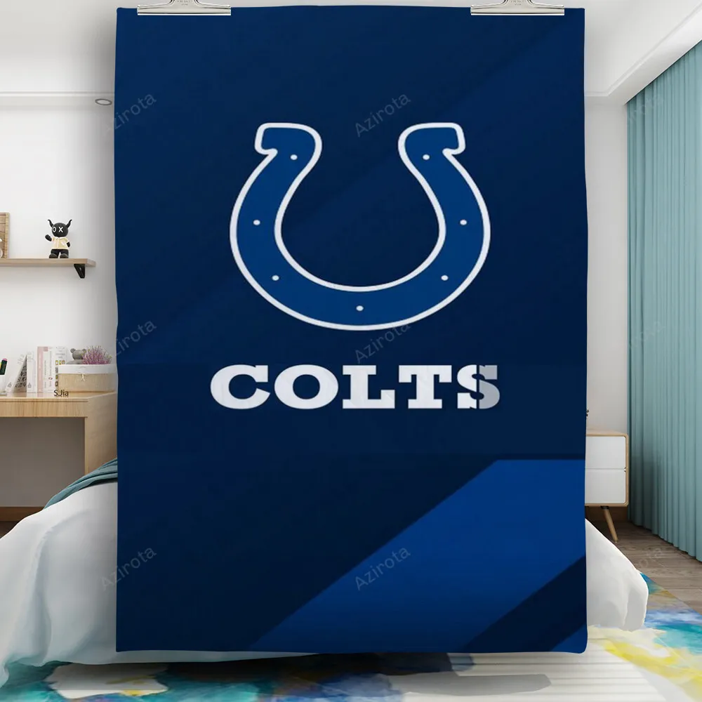 Indianapolis Colts Horseshoe Navy Gift For Fan 3D Full Printing Quilt