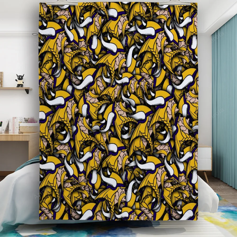 Minnesota Vikings Emblem v10 Gift For Fan 3D Full Printing Quilt