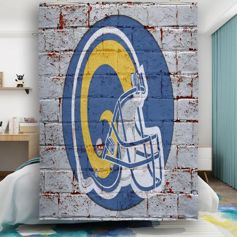 Los Angeles Rams Helmet Brick Wall Gift For Fan 3D Full Printing Quilt