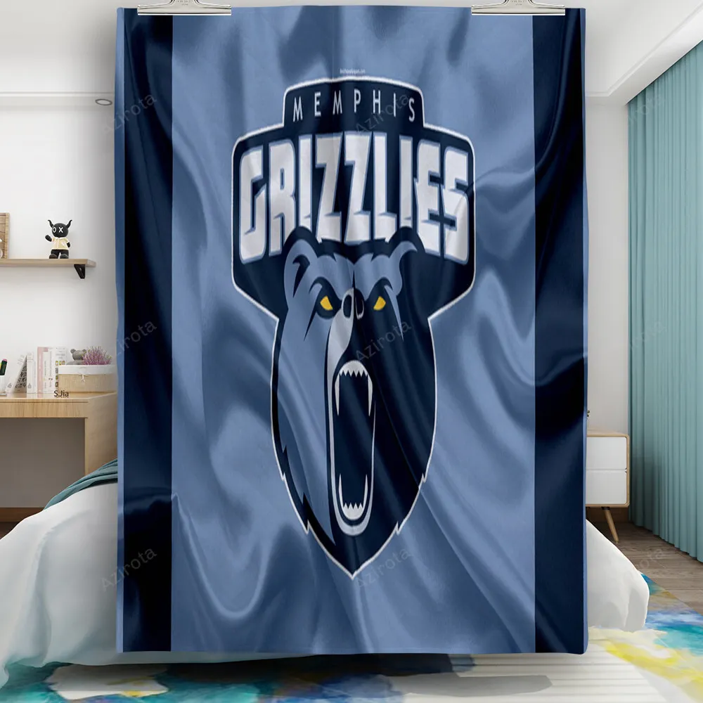 Memphis Grizzlies Emblem Texture Silk v2 Gift For Fan 3D Full Printing Quilt