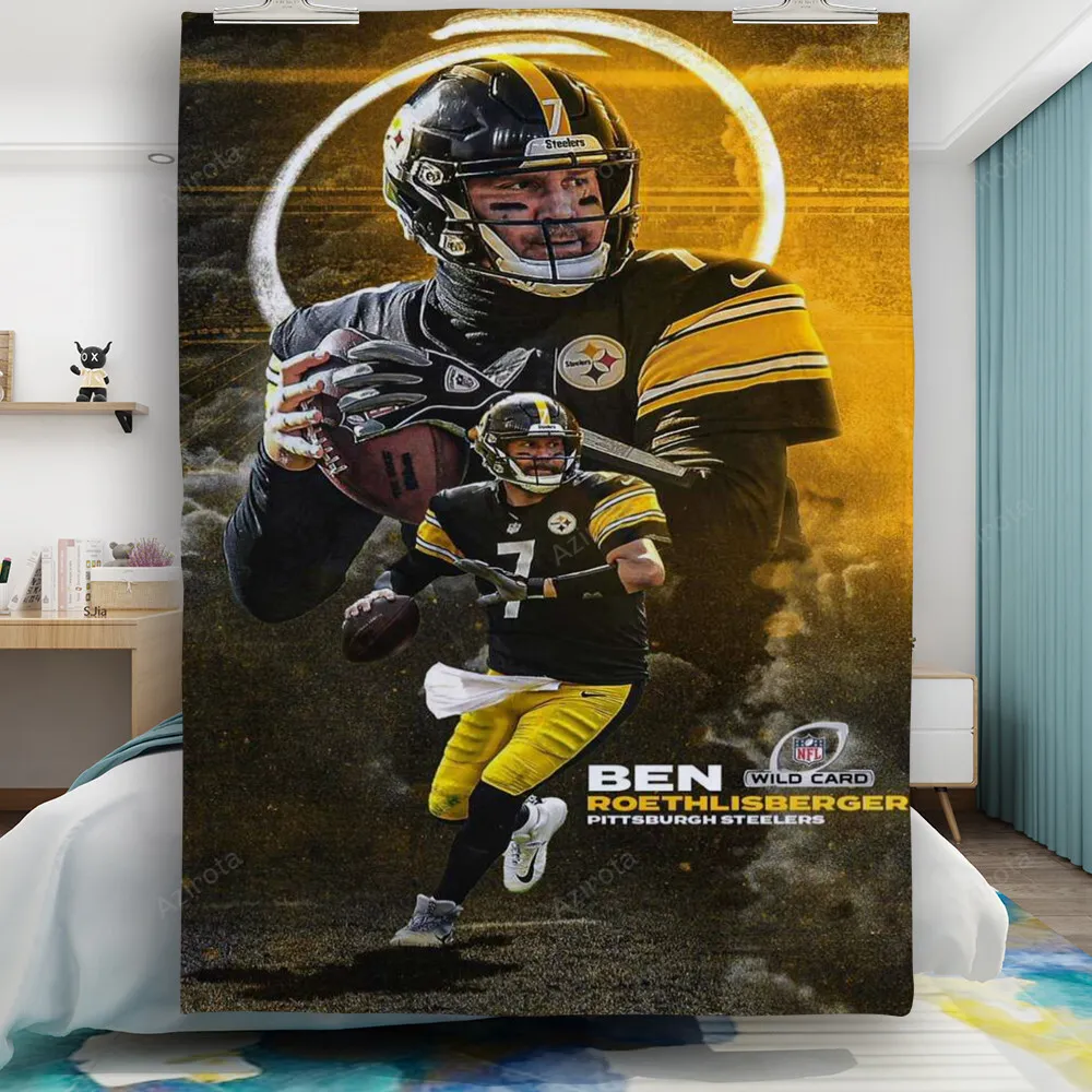 Pittsburgh Steelers Ben Roethlisberger no7 Gift For Fan 3D Full Printing Quilt