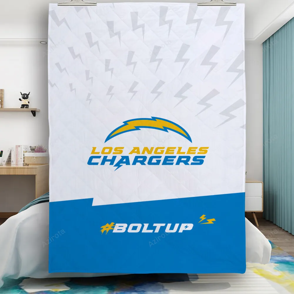 Los Angeles Chargers Emblem v3 Gift For Fan 3D Full Printing Quilt