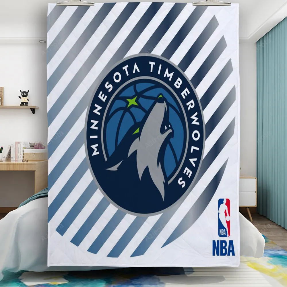 Minnesota Timberwolves Emblem v48 Gift For Fan 3D Full Printing Quilt