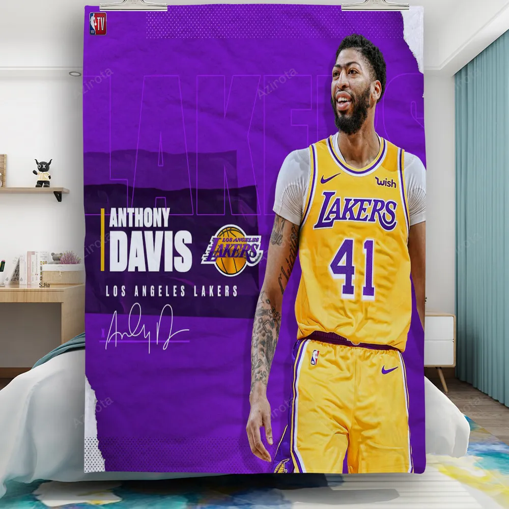 Los Angeles Lakers 03 Anthony Davis a4 Gift For Fan 3D Full Printing Quilt