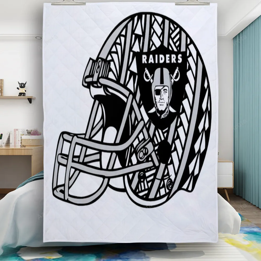 Las Vegas Raiders Helmet Metal Gift For Fan 3D Full Printing Quilt