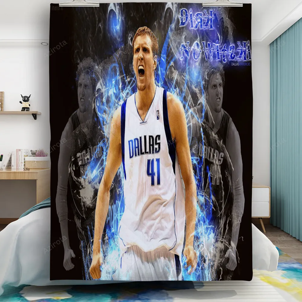 Dallas Mavericks 41 Dirk Nowitzki d1 Gift For Fan 3D Full Printing Quilt