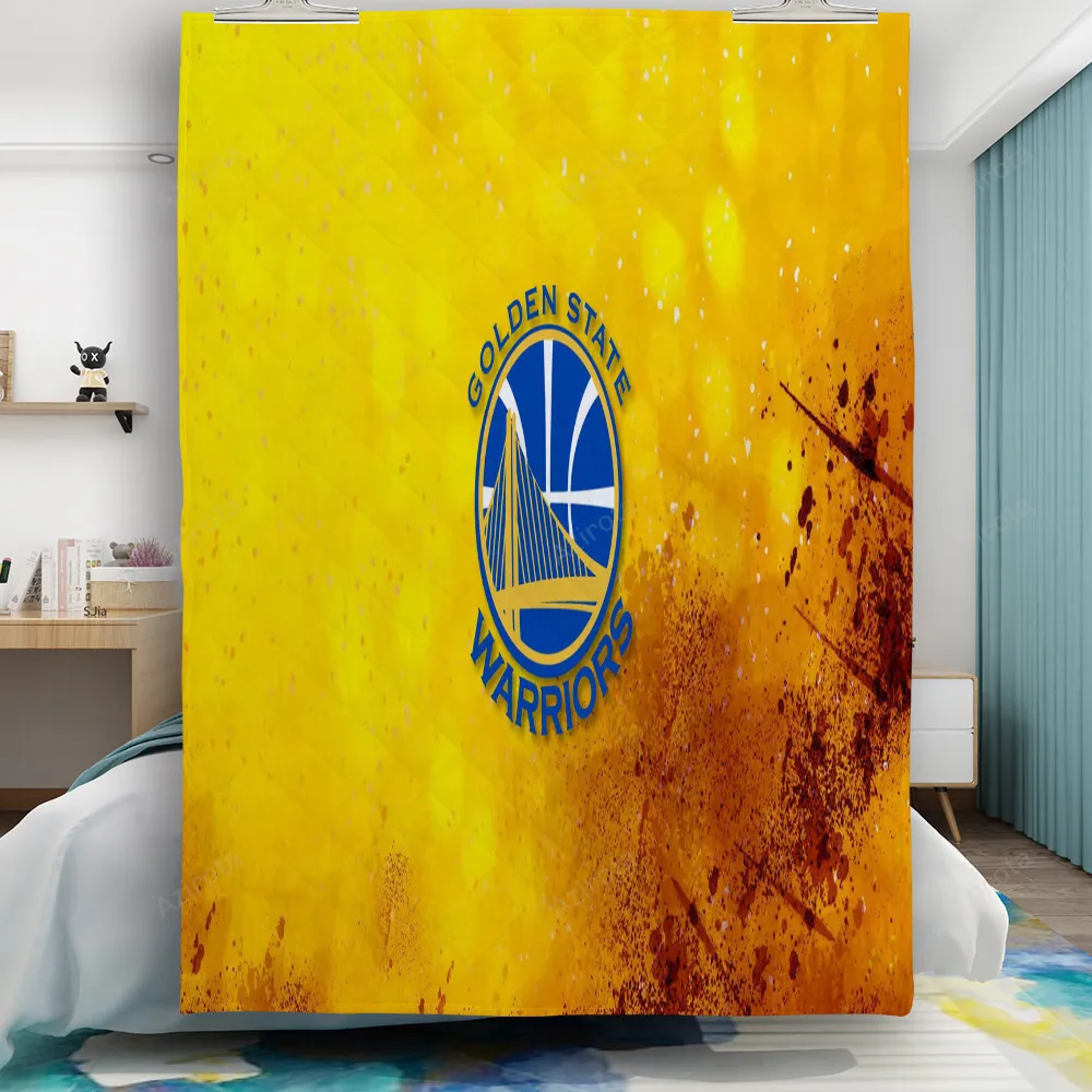 Golden State Warriors Emblem Texture4 Pattern Metal Gift For Fan 3D Full Printing Quilt