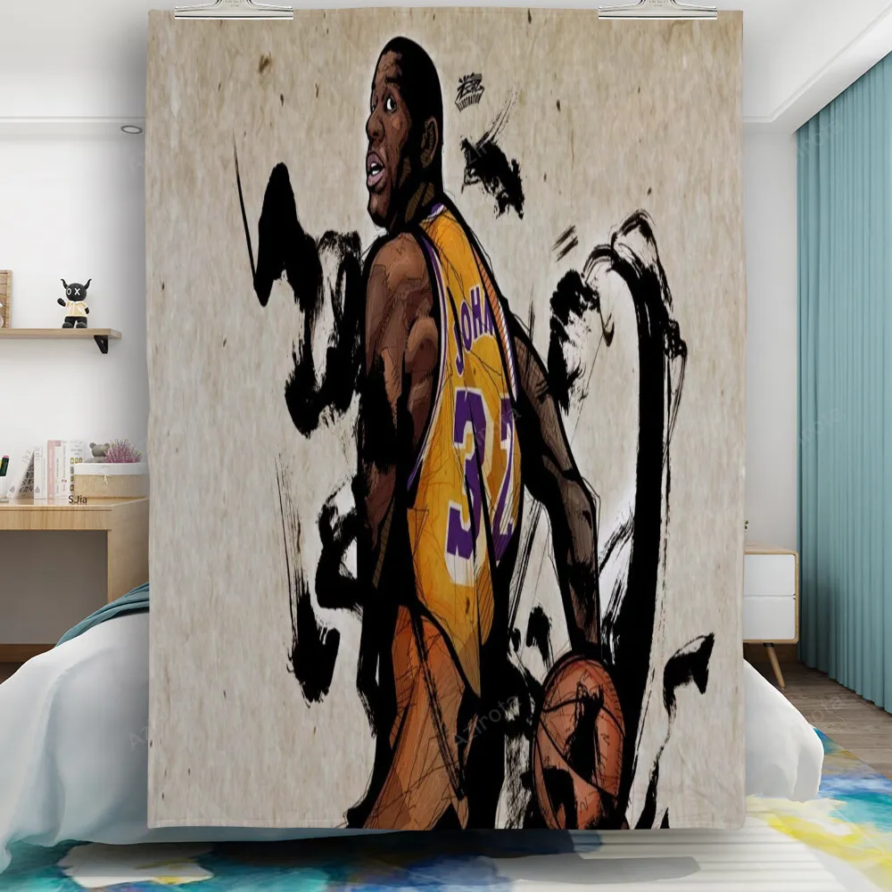 Los Angeles Lakers 32 Magic Johnson m5 Gift For Fan 3D Full Printing Quilt