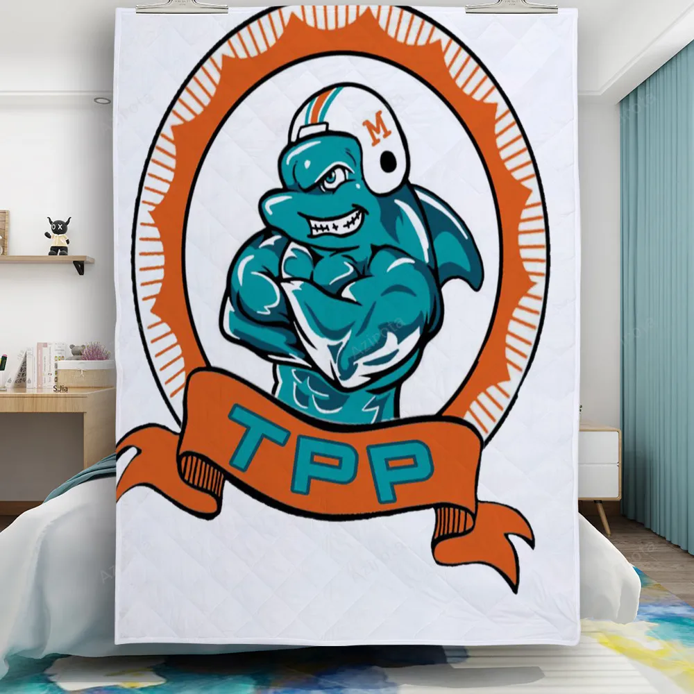 Miami Dolphins Logo 15 Gift For Fan 3D Full Printing Quilt
