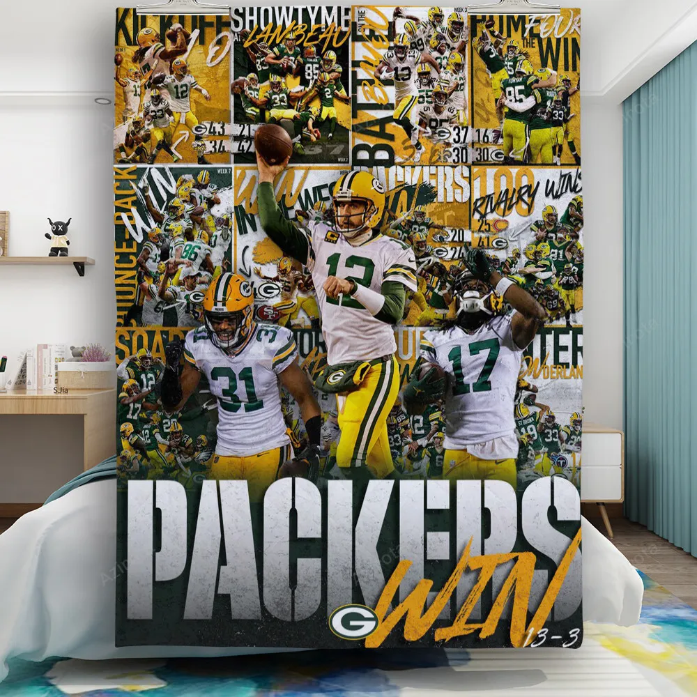 Green Bay Packers Player Team v2 Gift For Fan 3D Full Printing Quilt