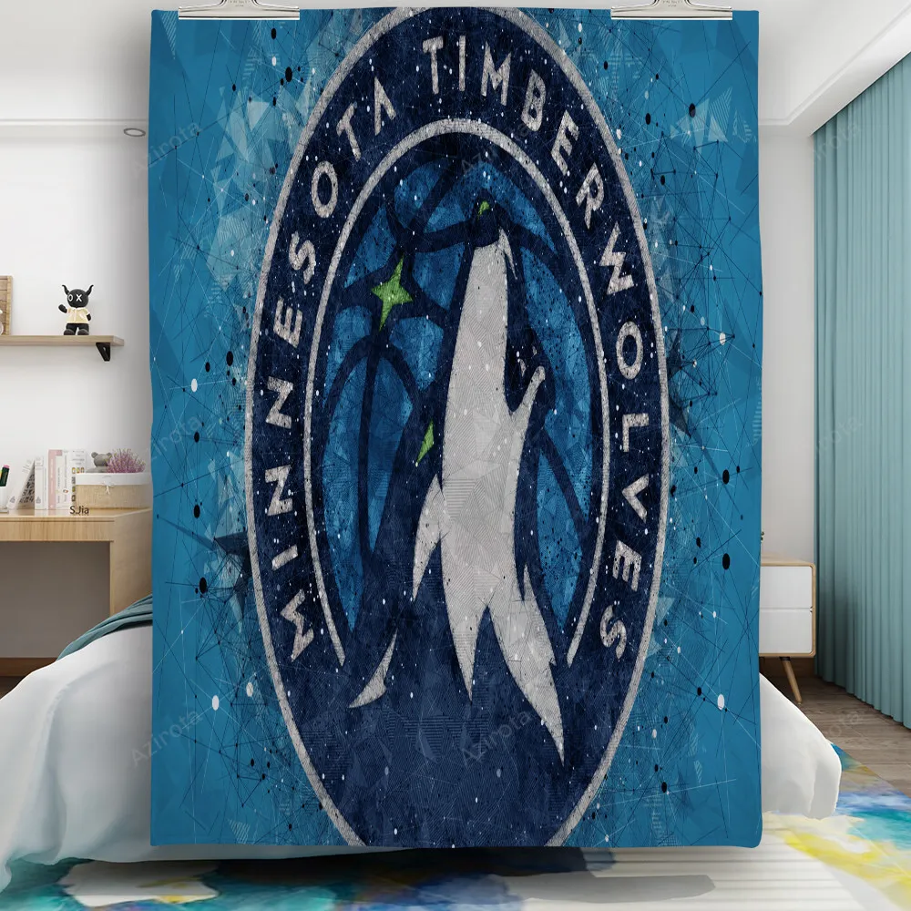 Minnesota Timberwolves Emblem v15 Gift For Fan 3D Full Printing Quilt
